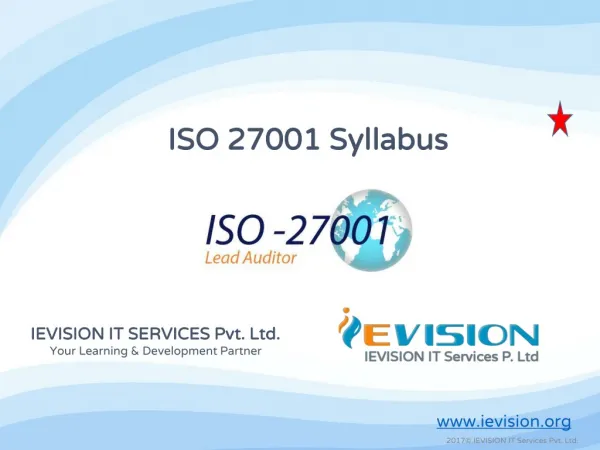 ISO 27001 Lead Auditor Training Course | ISO 27001 Lead Auditor Certification in Coimbatore - ievision.org