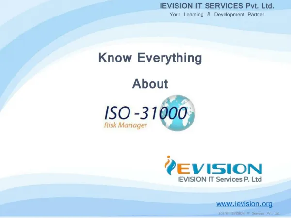 Certified ISO 31000 Risk Manager Training Course | ISO 31000 Risk Manager Certification in Dubai - ievision.org