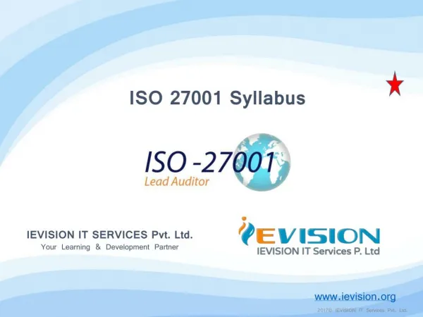 ISO 27001 Lead Auditor Training Course | ISO 27001 Lead Auditor Certification in Chennai - ievision.org