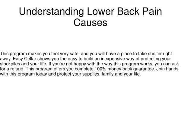 Understanding Lower Back Pain Causes
