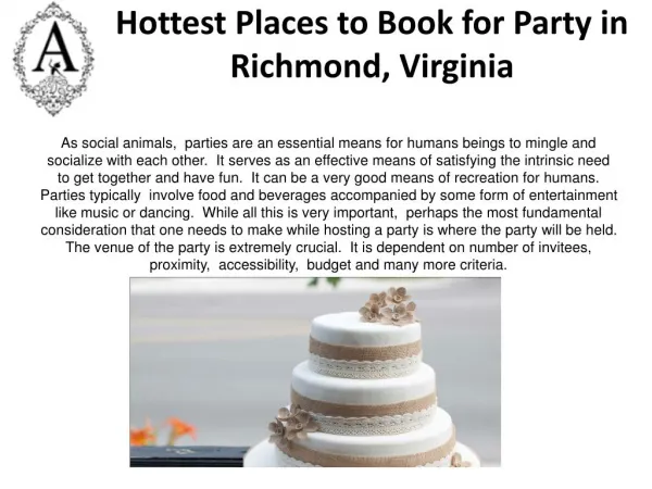 for party room reservation in Richmond