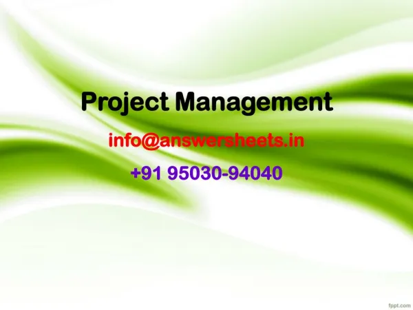 project management info@answersheets in 91 95030 94040