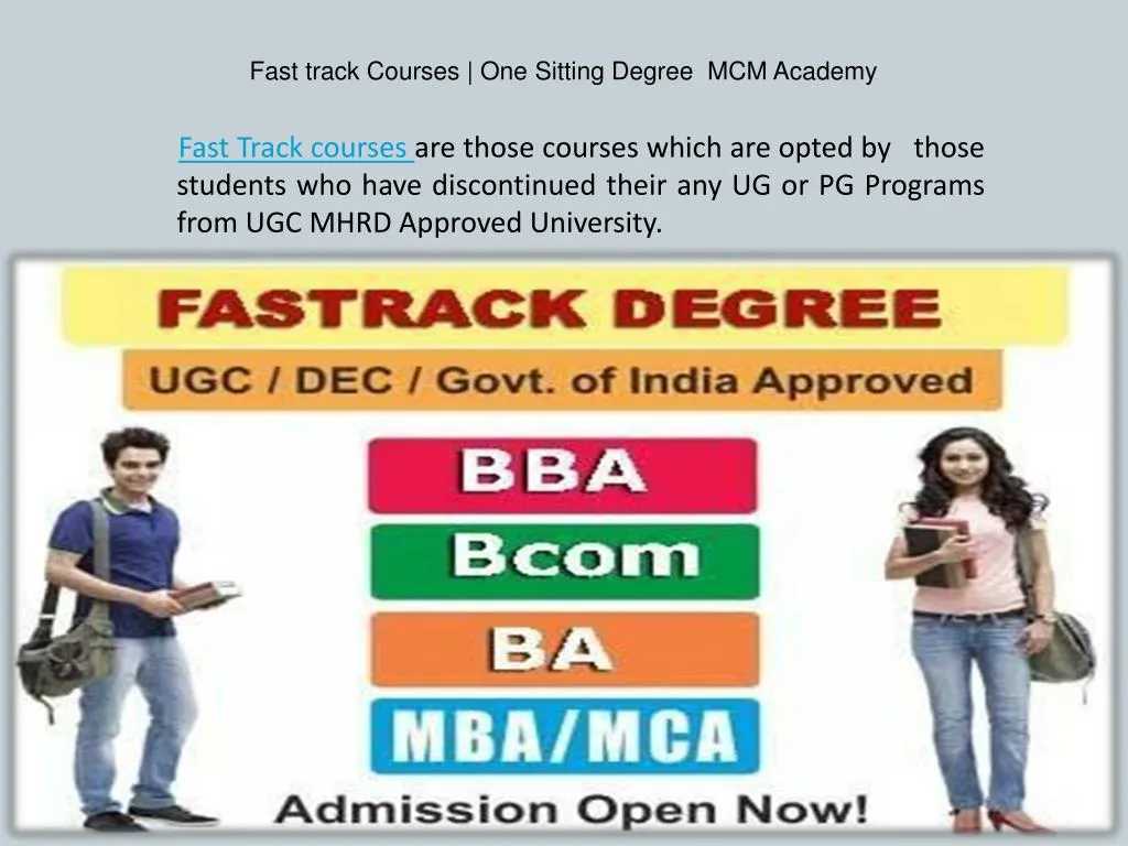 fast track courses one sitting degree mcm academy