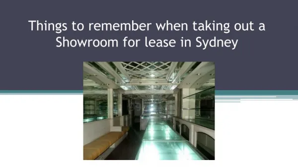 How to search for showroom for lease in Sydney?