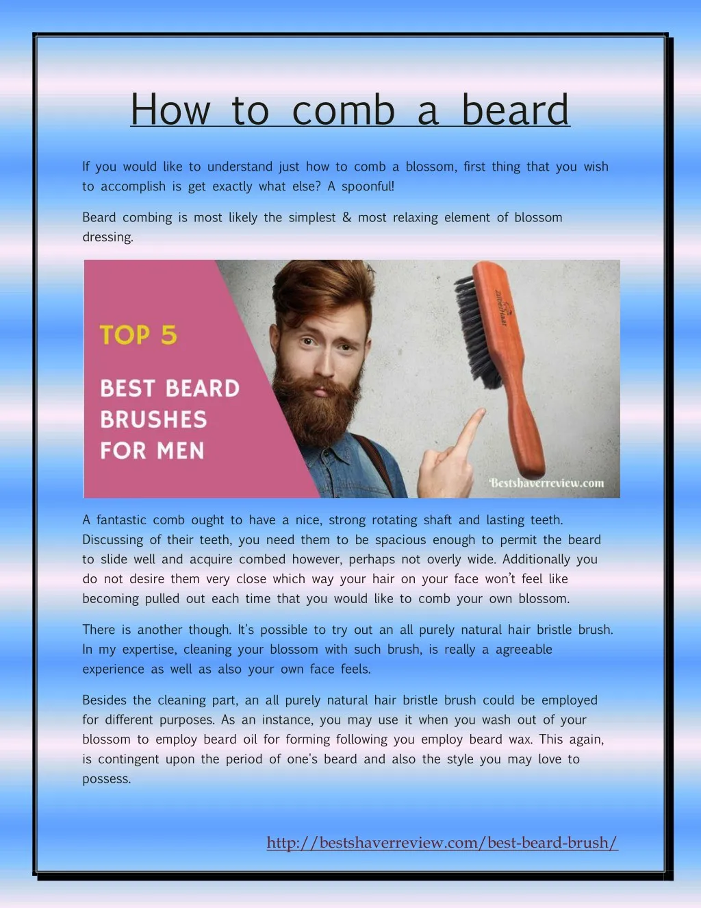 how to comb a beard