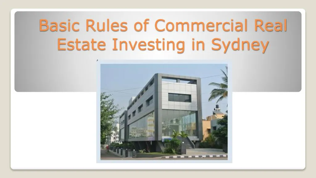 basic rules of commercial real estate investing in sydney