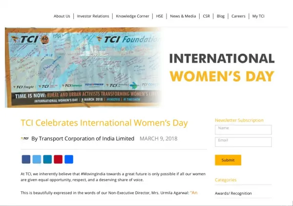 TCI Celebrates International Womenâ€™s Day