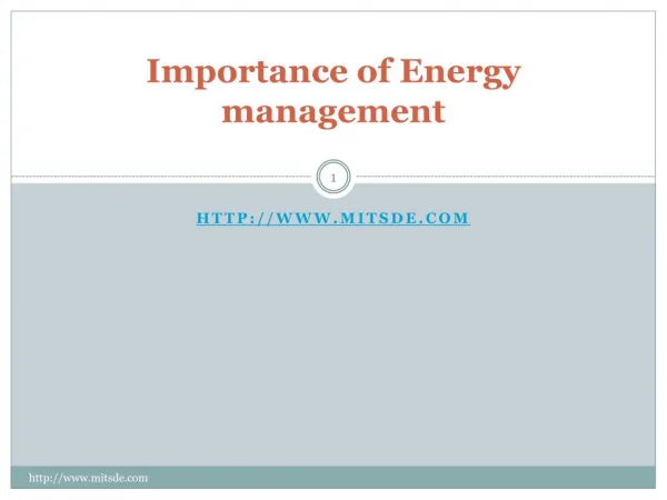 Importance of Energy management - Correspondence MBA - Distance learning Courses