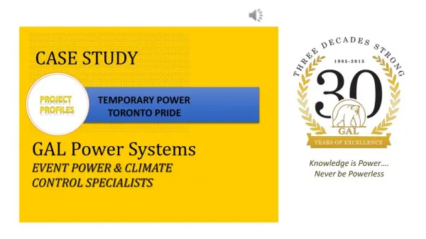 GAL Power â€“ A Case Study of Temporary Power Solutions for Toronto Pride