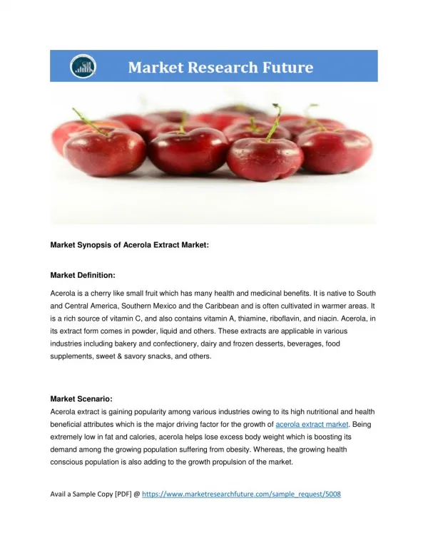 Acerola Extract Market