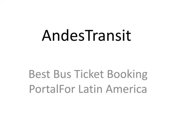 Andestransit- Book bus tickets for Latin America