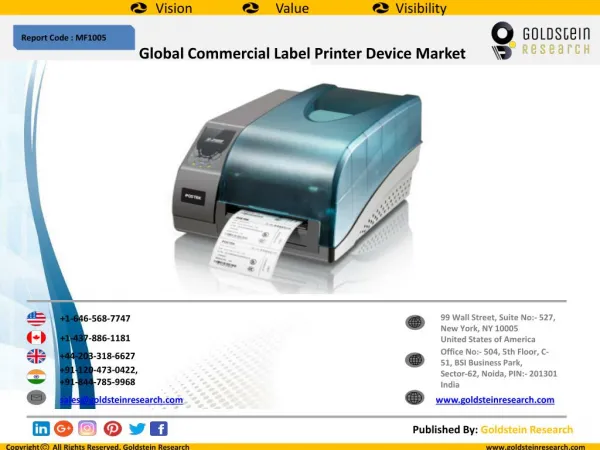Global Commercial Label Printer Device Market to Grow at a CAGR of 7.8% (2016-2024)