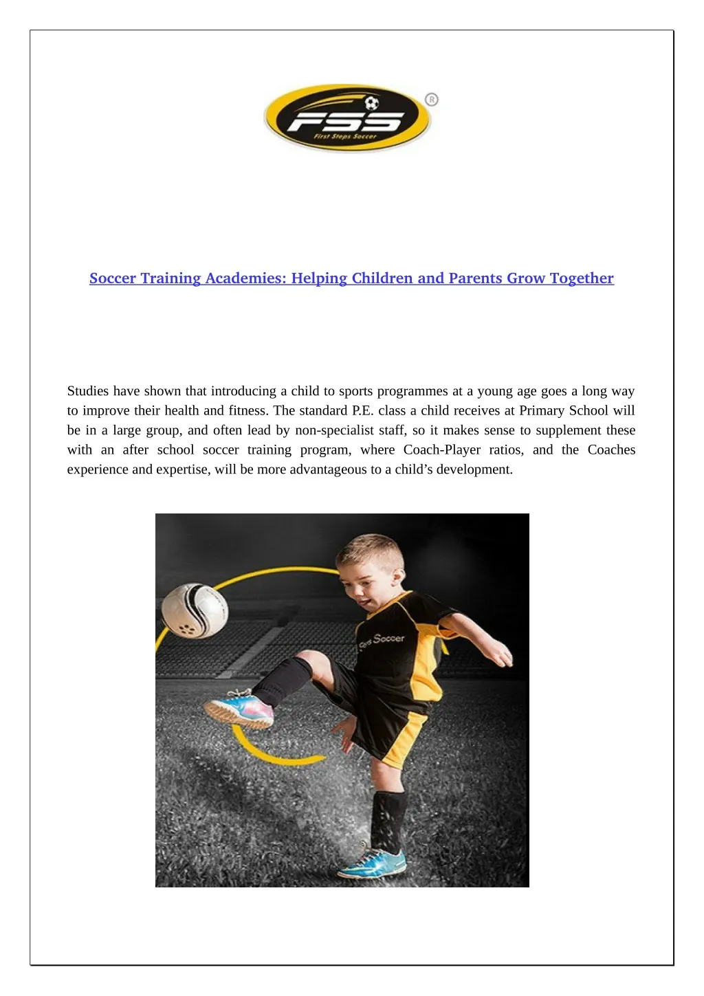 soccer training academies helping children