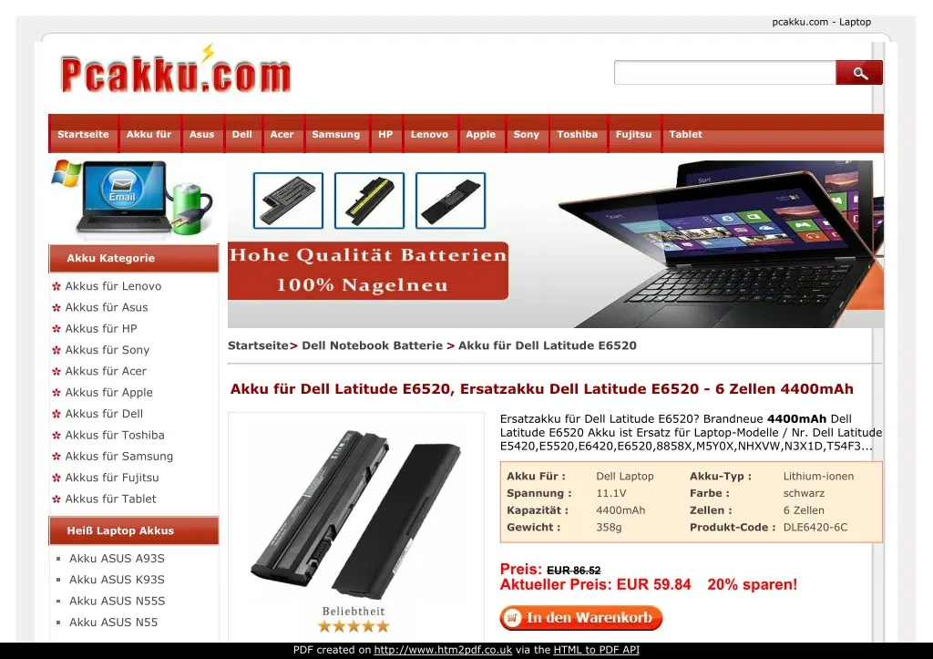 pcakku com laptop akkus online shop unsere dell