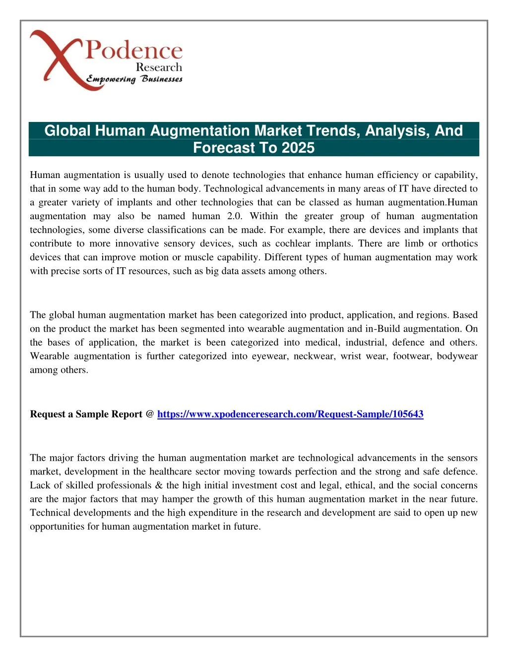 global human augmentation market trends analysis