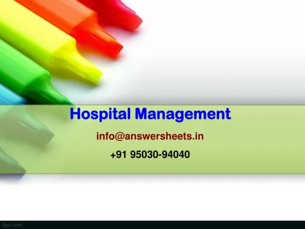Explain Total Quality Management in Hospitals.