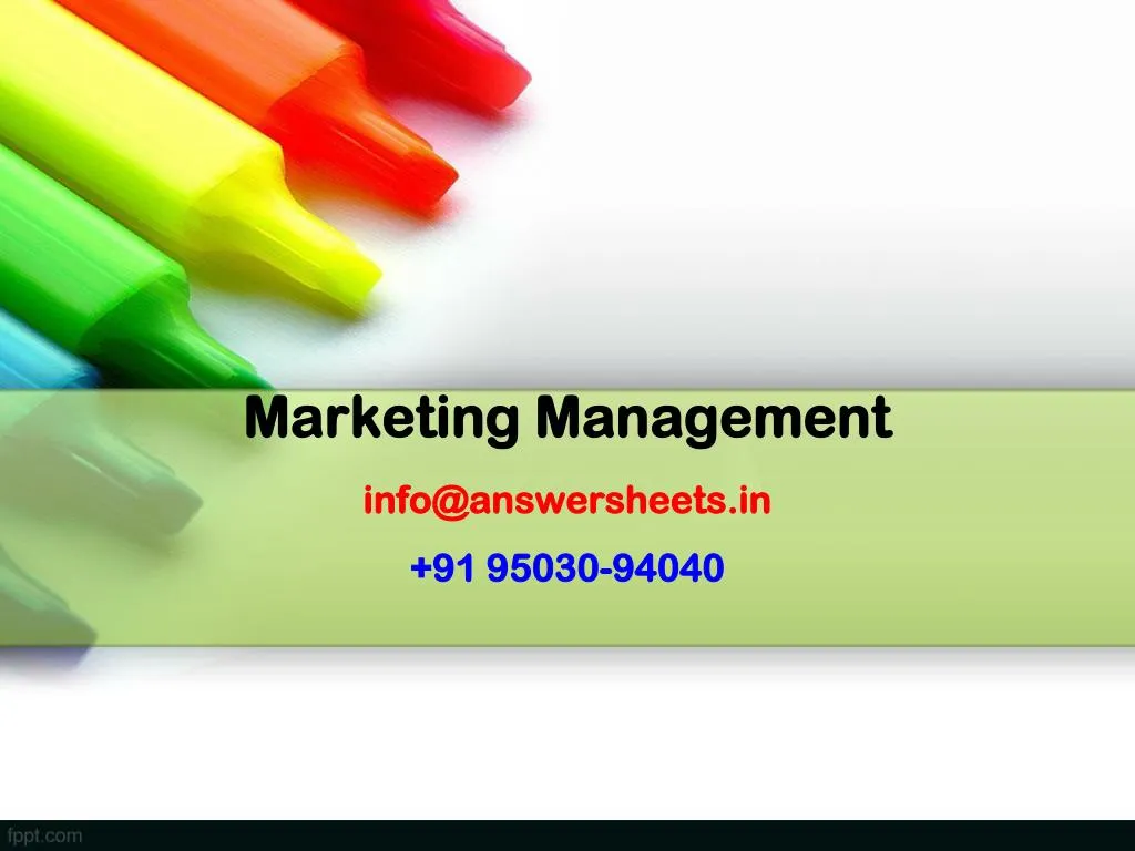 marketing management info@answersheets in 91 95030 94040