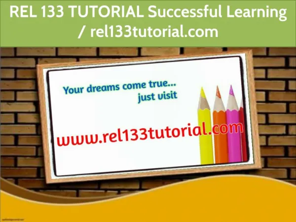 REL 133 TUTORIAL Successful Learning / rel133tutorial.com