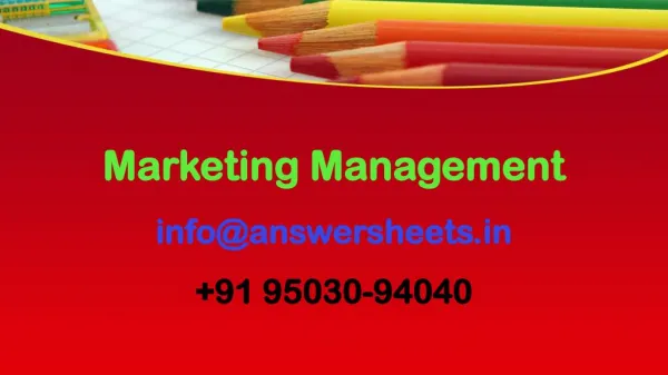 marketing management info@answersheets in 91 95030 94040