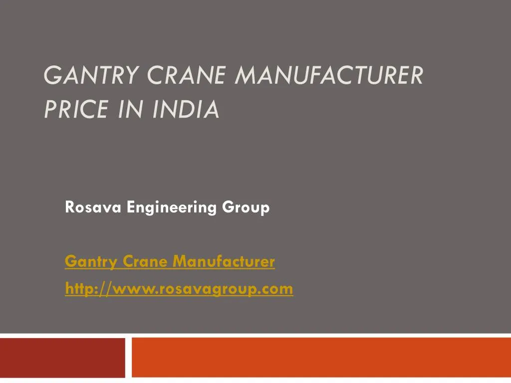 gantry crane manufacturer price in india
