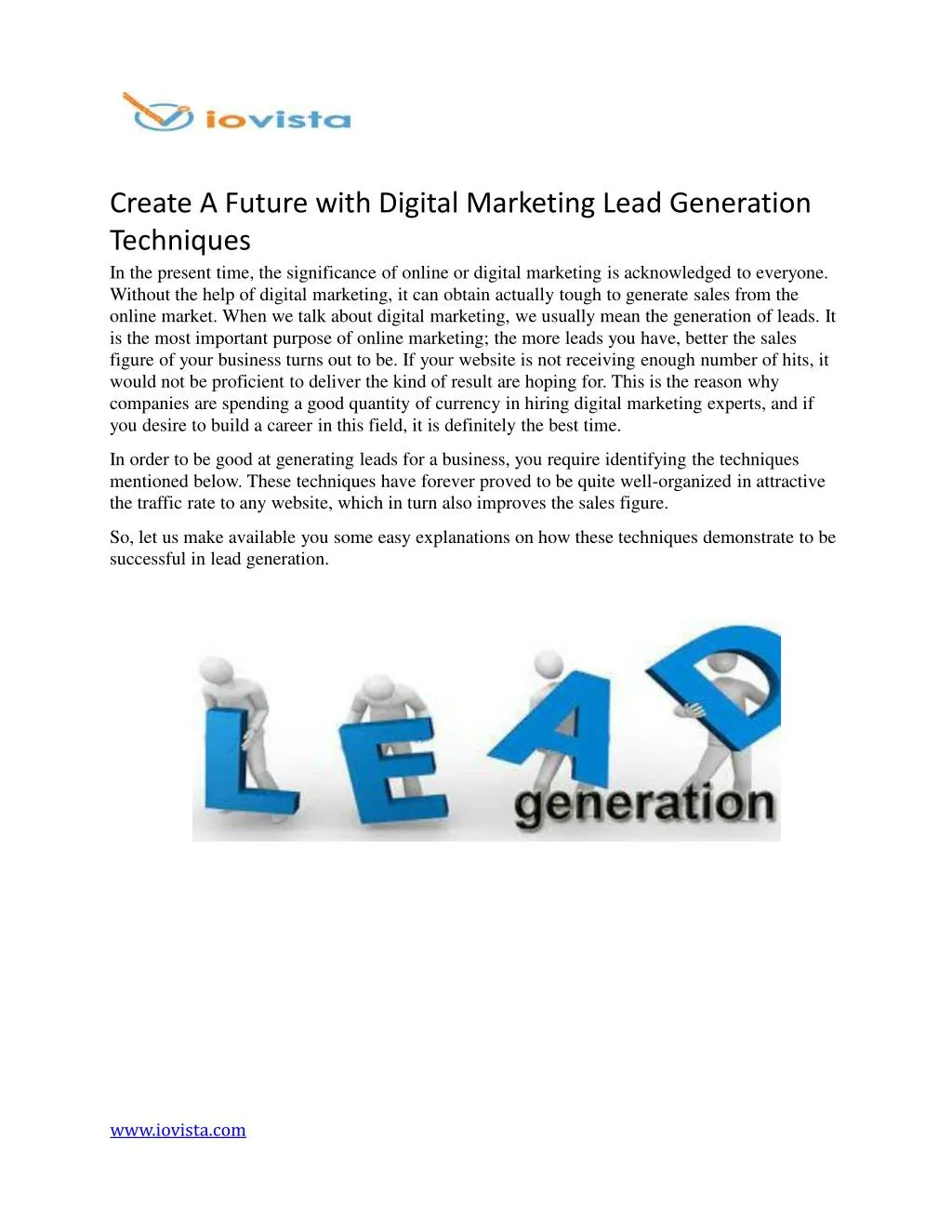 create a future with digital marketing lead
