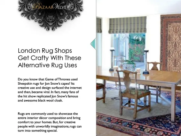 London Rug Shops Get Crafty With These Alternative Rug Uses