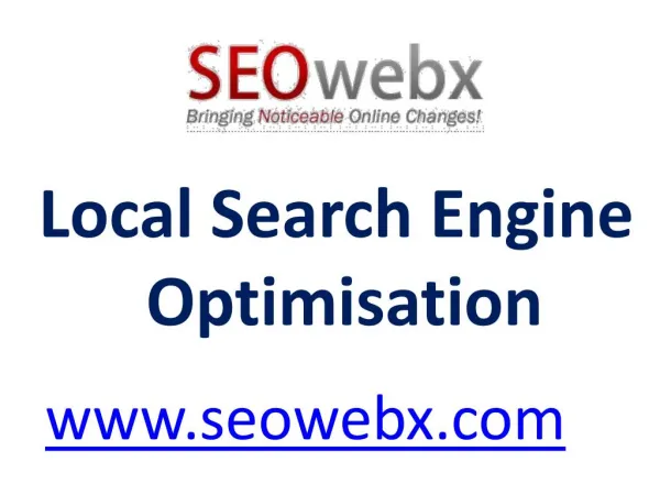 Local Search Engine Optimisation - SEOwebx