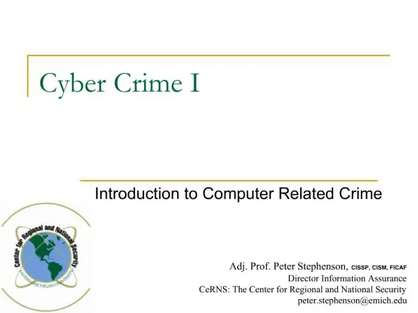 Cyber Crime I