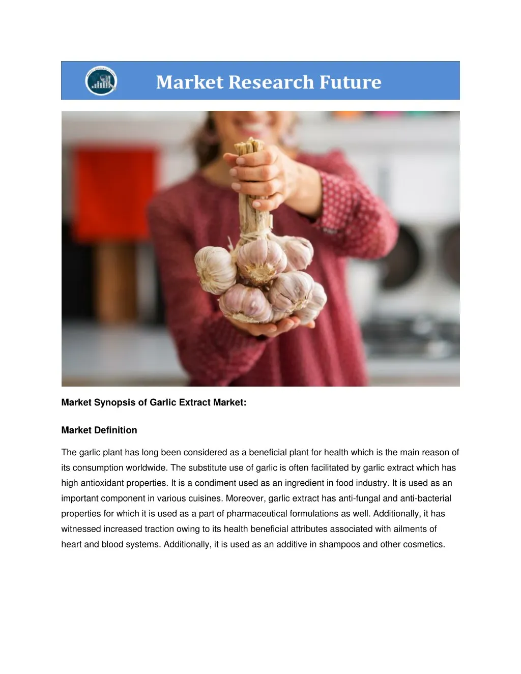 market synopsis of garlic extract market
