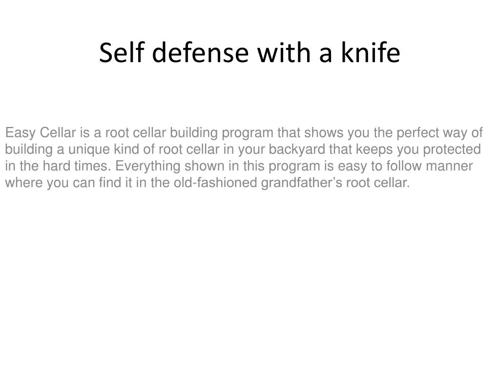 self defense with a knife