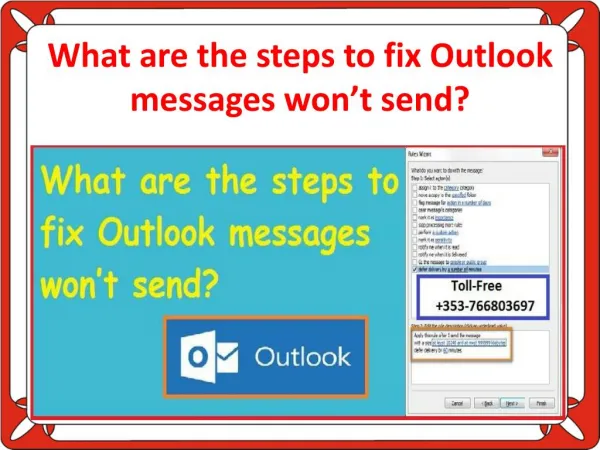 What are the steps to fix Outlook messages wonâ€™t send?