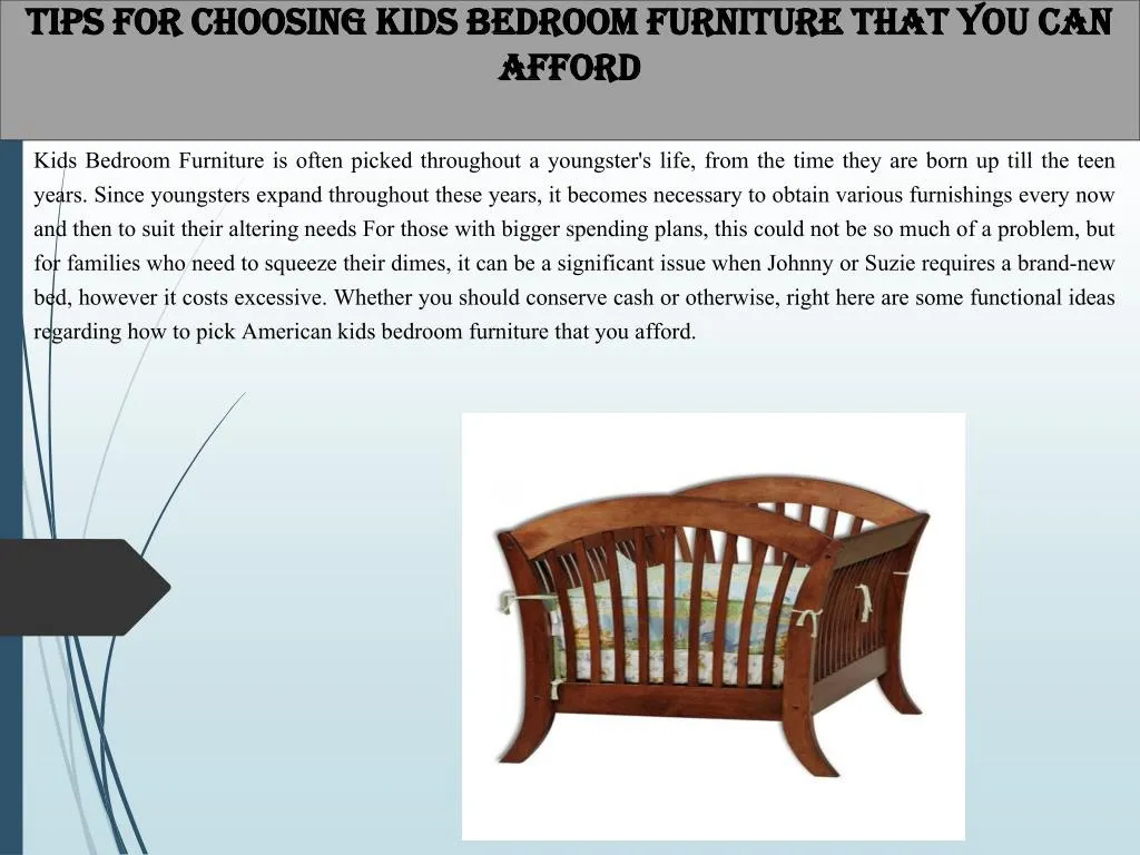 tips for choosing kids bedroom furniture that you can afford