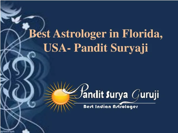 Famous Indian Vedic Astrologer in Florida, USA