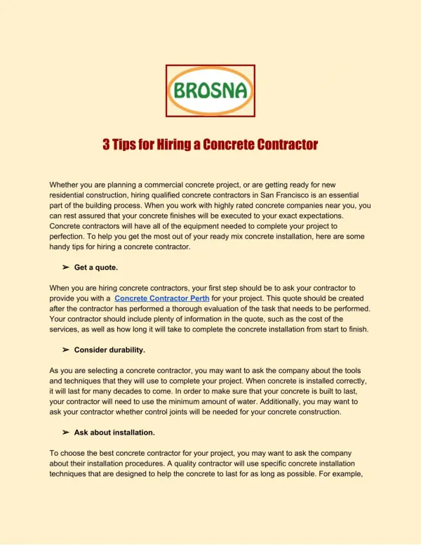3 Tips for Hiring a Concrete Contractor
