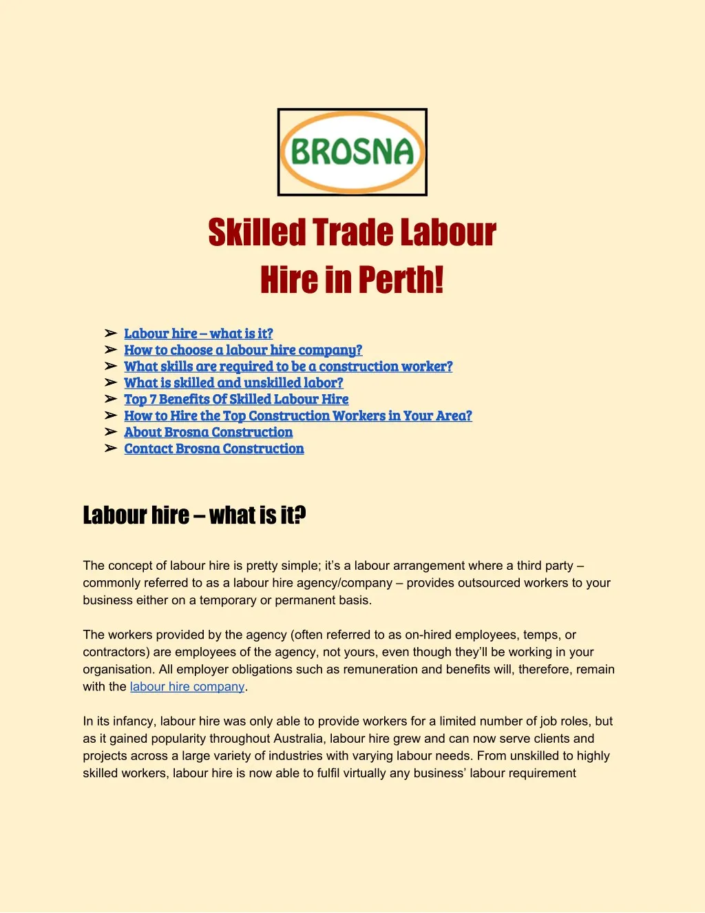 skilled trade labour hire in perth