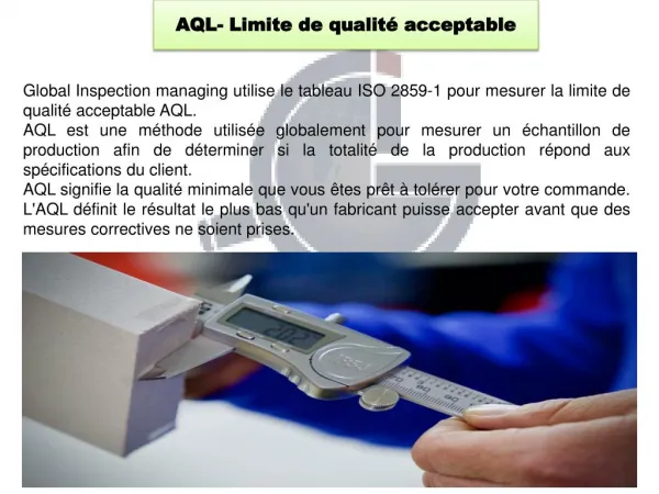 Limite de la QualitÃ© Acceptable AQL Ã  GIM