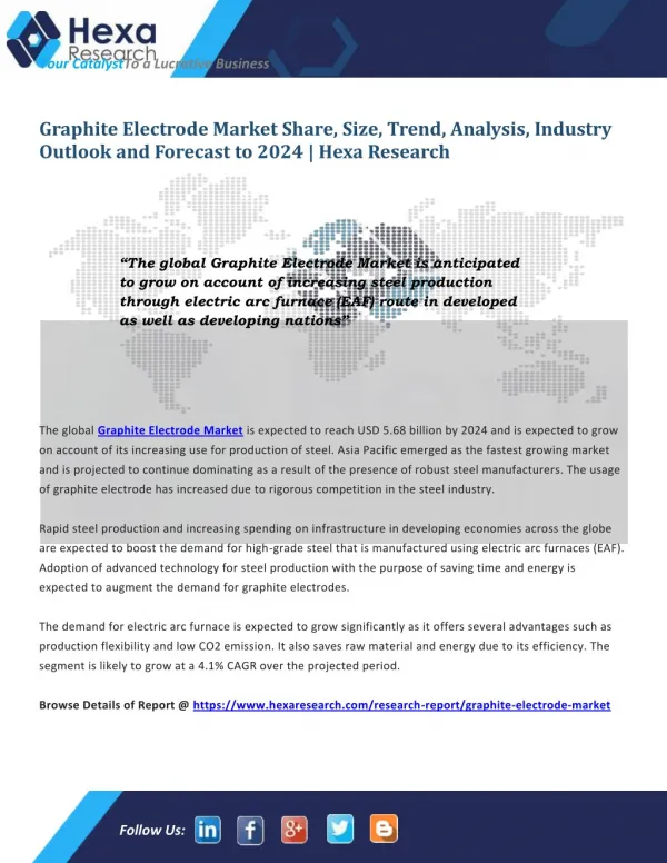 Graphite Electrode Industry Analysis - Market Research Report 2024