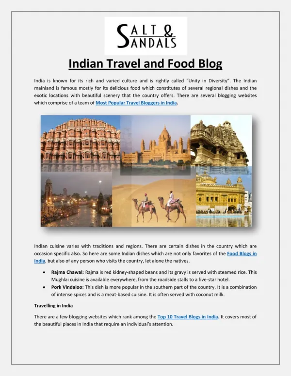 Indian Travel and Food Blog