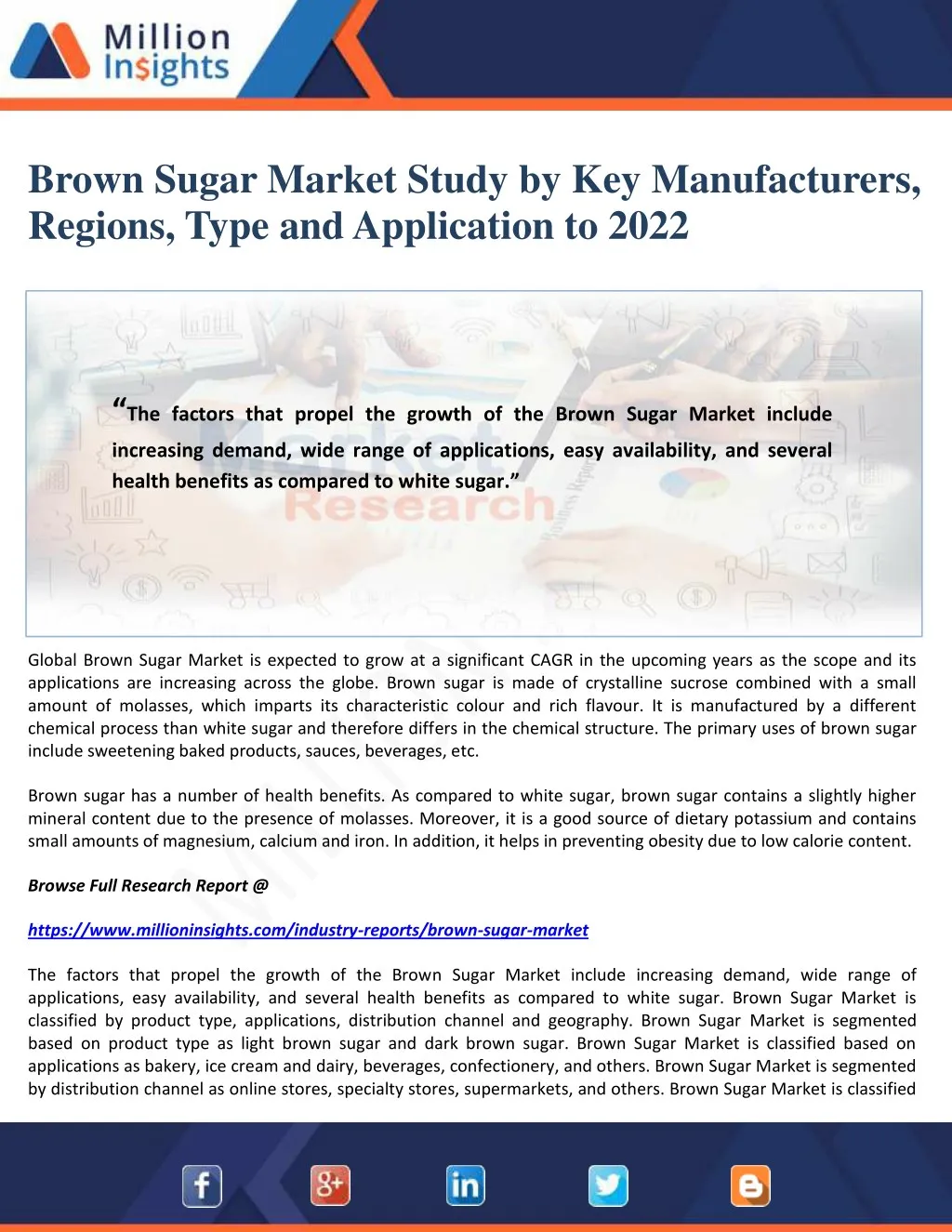 brown sugar market study by key manufacturers