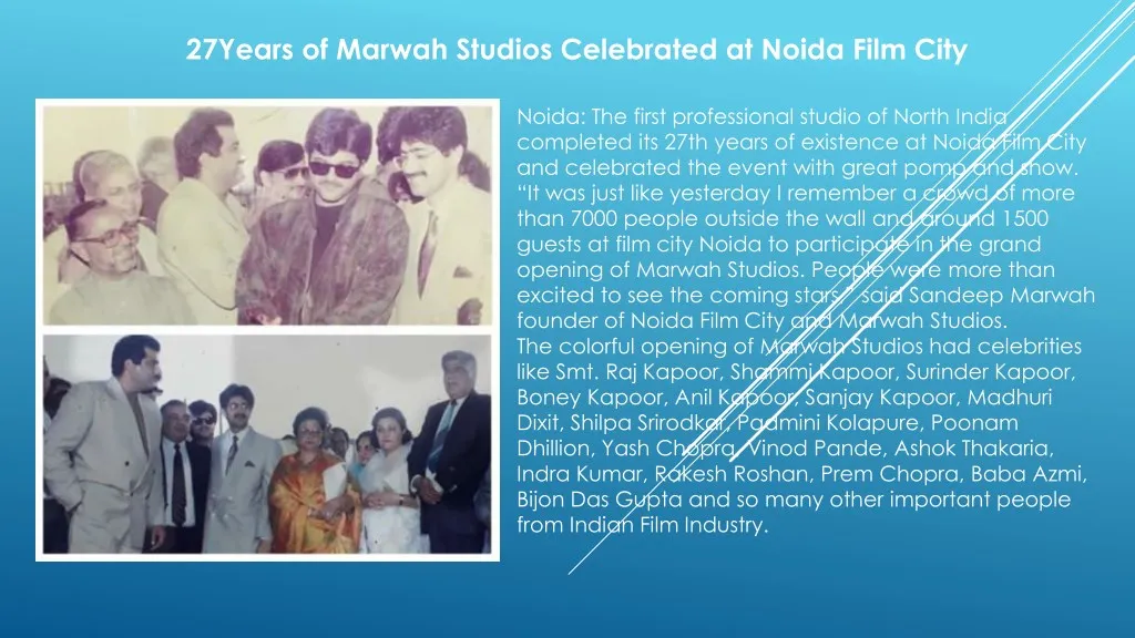 27years of marwah studios celebrated at noida