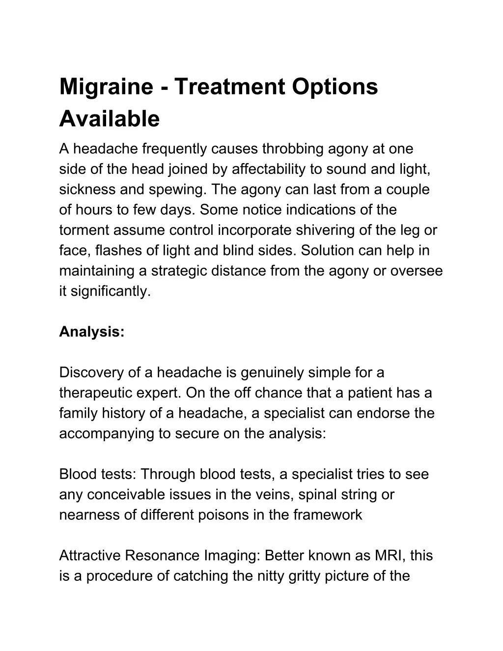 migraine treatment options available