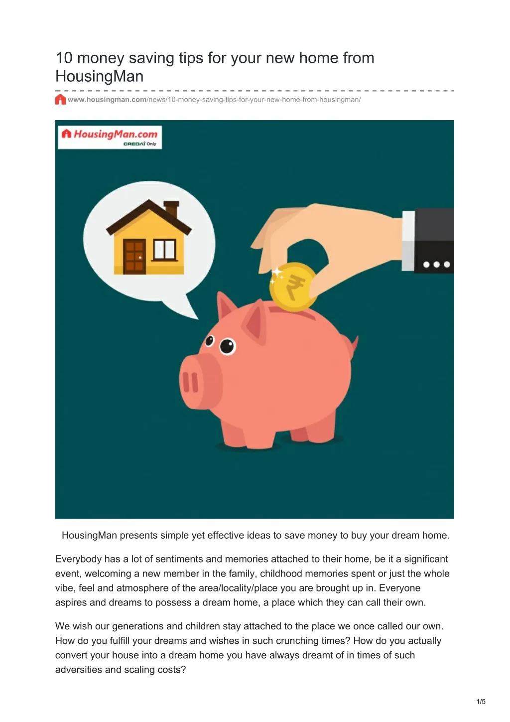 10 money saving tips for your new home from
