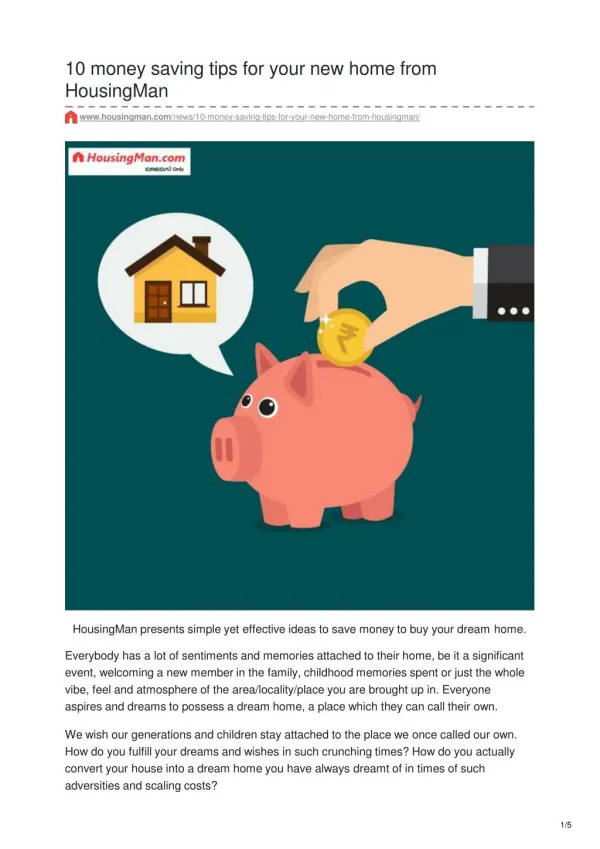 10 money saving tips for your new home