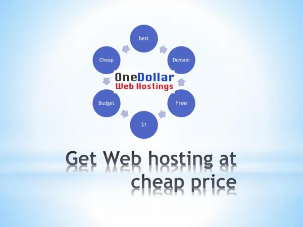 Get cheap web hosting only at one dollar