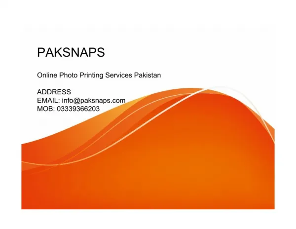 Online Photo Printing Services Pakistan