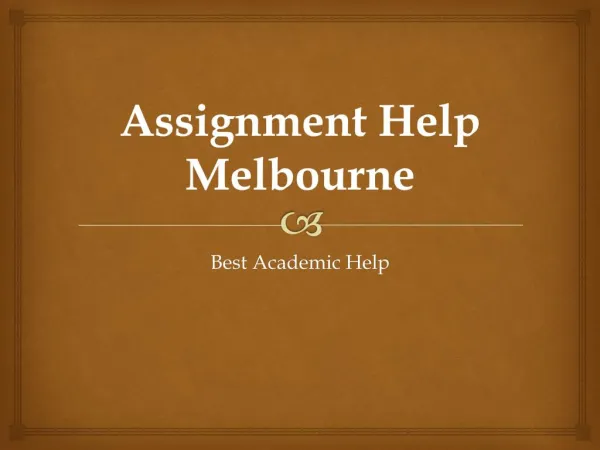 Assignment Help In Melbourne