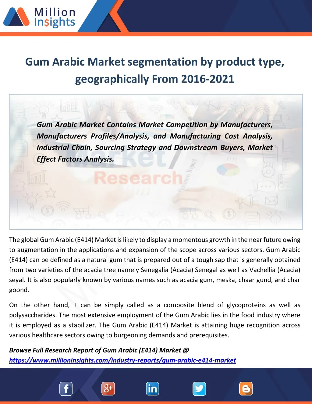 gum arabic market segmentation by product type