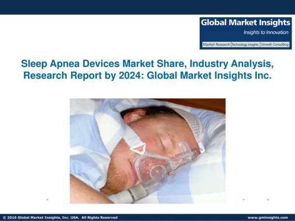 Sleep Apnea Devices Market share expected to witness 7.5% CAGR from 2017 to 2024