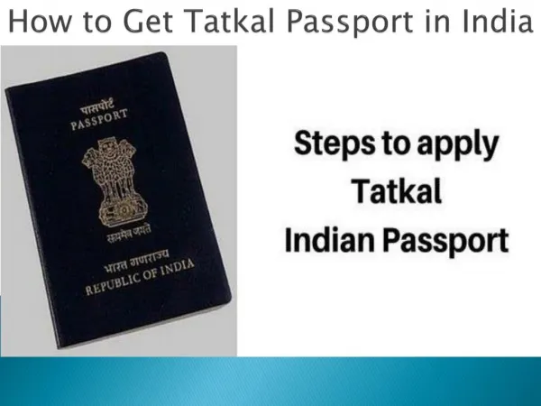 How to Get Tatkal Passport in India