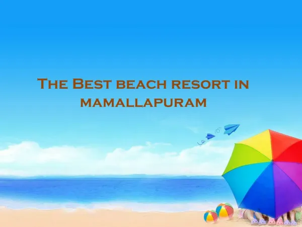 Mahabalipuram beach resorts